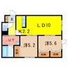 コンフォルト6条 2LDKの間取り