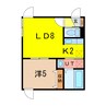 マリオット6条 1LDKの間取り