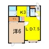 ノーシスA 1LDKの間取り