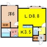 ディヴェールⅠ 1LDKの間取り