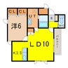 ハスコート豊岡 1LDKの間取り