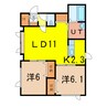 トーラス 2LDKの間取り
