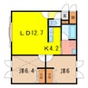 ハーヴェストムーン 2LDKの間取り