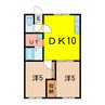 カーサベルデ旭川 2DKの間取り
