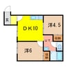 フローレンス神楽 2DKの間取り