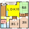 クリスタルハイムＡ 3LDKの間取り