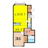 ルーチェⅢ 1LDKの間取り