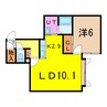 フレンドリーⅢ 1LDKの間取り