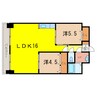 ハーモニー豊岡 2LDKの間取り