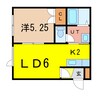 サンヒルズ南 1LDKの間取り