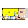 サンセット東８・２ 1LDKの間取り