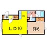 フォレストコーポ末広東 1LDKの間取り