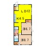 コスモスB　EAST5.6 2LDKの間取り