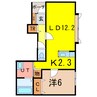 ボックスＫ 1LDKの間取り