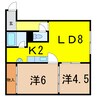 BIBURE27 2LDKの間取り
