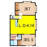 グレイスフナハシⅡ 2LDKの間取り
