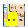 イトウマンション 3LDKの間取り