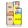 新都ハイツレジェ 2DKの間取り