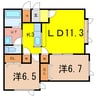 ポール 2LDKの間取り