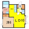 ロイヤルガーデン 1LDKの間取り