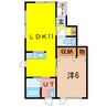 ジェランびえい丸山B棟 1LDKの間取り