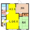 ＭＳパセオ 2LDKの間取り