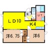 レスポワールベル 2LDKの間取り