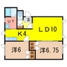 レスポワールベル 2LDKの間取り