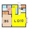 ブルーリバー 1LDKの間取り