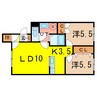 ETERNAL(永山） 2LDKの間取り