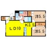 ETERNAL(永山） 2LDKの間取り