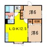 ハイツアプリコット 2LDKの間取り