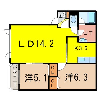 間取図 医大前北幸第2ハイツ