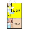 カンフォート藤 1LDKの間取り