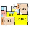 グランピアｋａｇｕｒａ６・１０ 2LDKの間取り
