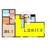Baron 1LDKの間取り