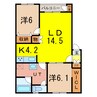 グランデ28 2LDKの間取り
