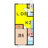 ハイエスト東７・８ 1LDKの間取り