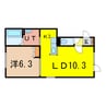 ルラーシェ永山 1LDKの間取り