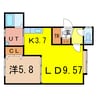 グレートビューアイ６・３ 1LDKの間取り