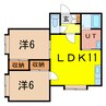 セルリアンハイツ 2LDKの間取り