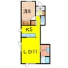 ルナロッサⅢ 1LDKの間取り