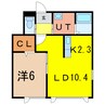 ＯＬＩＶＥⅤ 1LDKの間取り