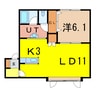 アルファ21 1LDKの間取り
