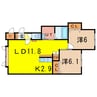 ロールⅡB 2LDKの間取り