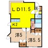 セラーノⅡ 2LDKの間取り