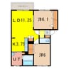 ハスコリオ旭町Ⅱ 2LDKの間取り