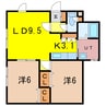 Ｂ－ｈｏｕｓｅ 2LDKの間取り