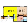 曙プレジデントⅡ 1LDKの間取り