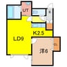 ラ・テール 1LDKの間取り